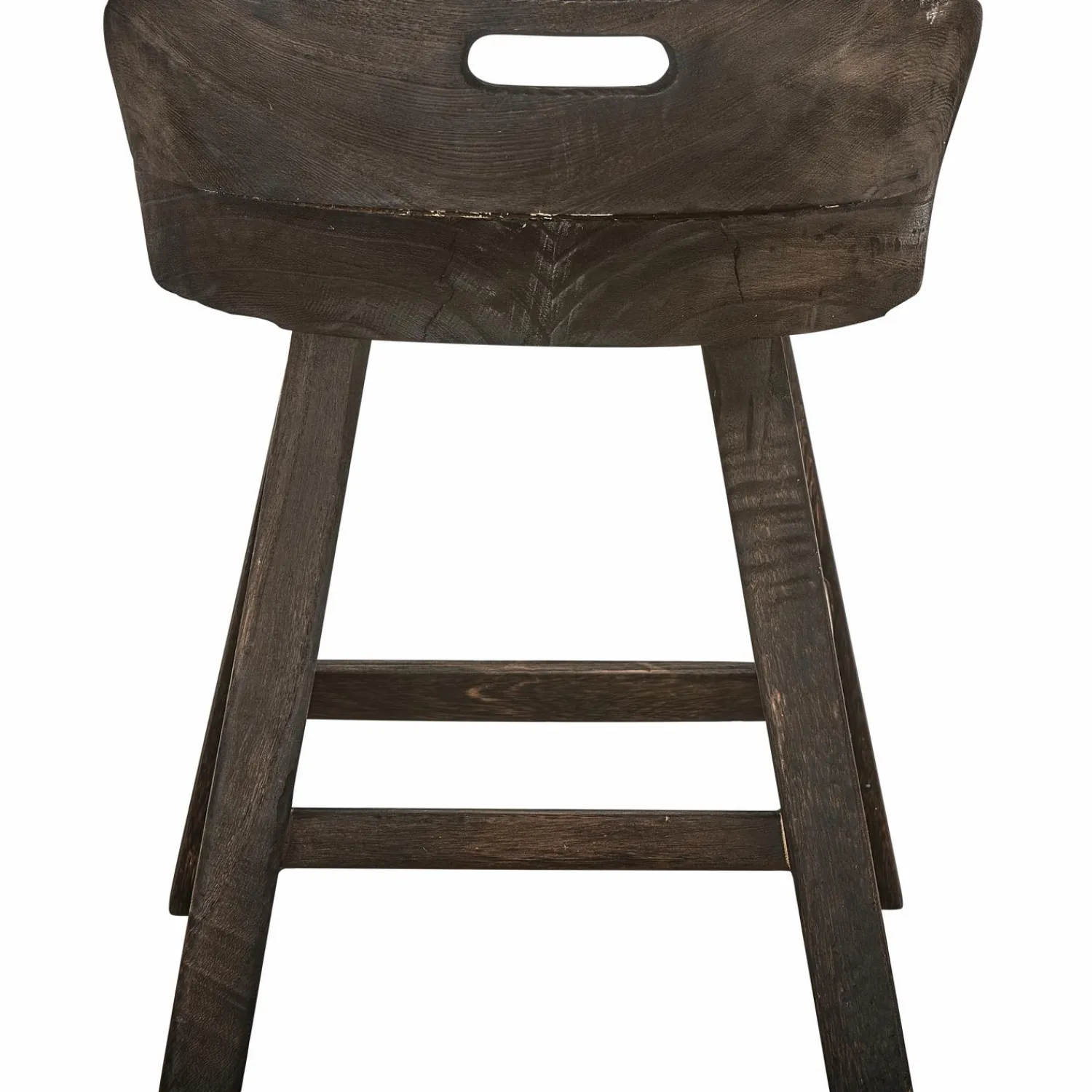 WOOOD Rosalie decoratieve kruk/stoel hout donkerbruin