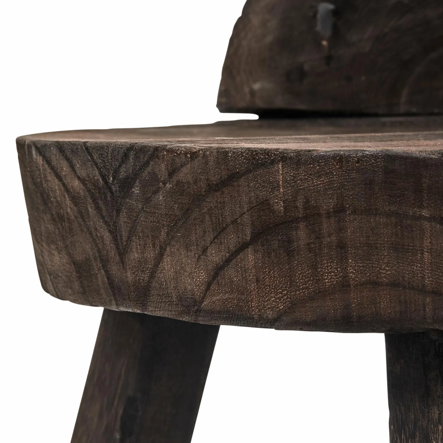 WOOOD Rosalie decoratieve kruk/stoel hout donkerbruin