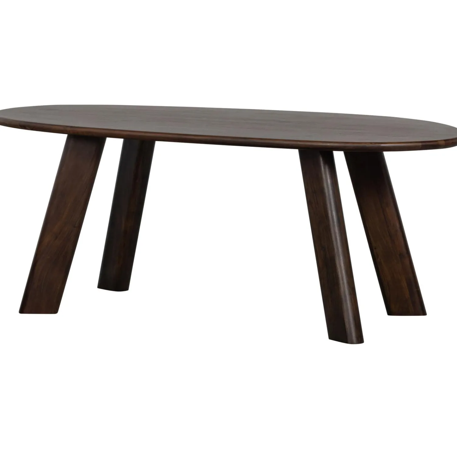 Discount WOOOD Roundly eettafel/bureau mango hout walnoot 200x100