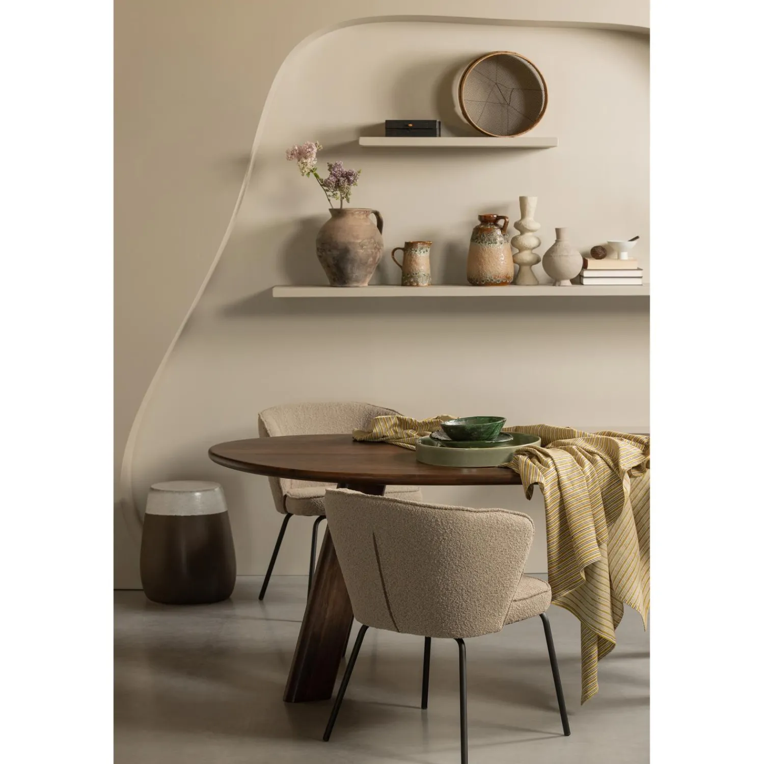 Discount WOOOD Roundly eettafel/bureau mango hout walnoot 200x100