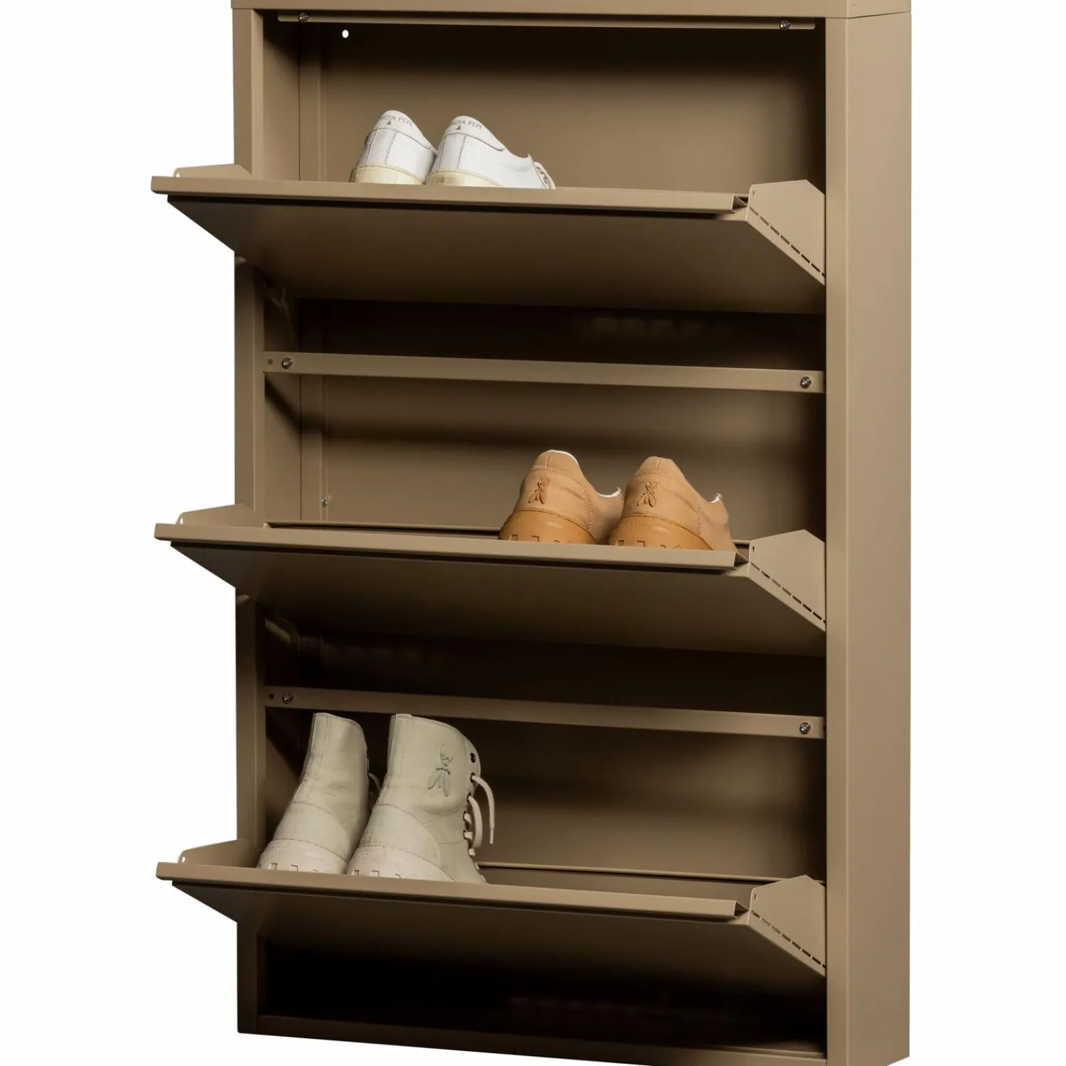 Outlet WOOOD Sabine 3-vaks schoenenkast metaal Zand