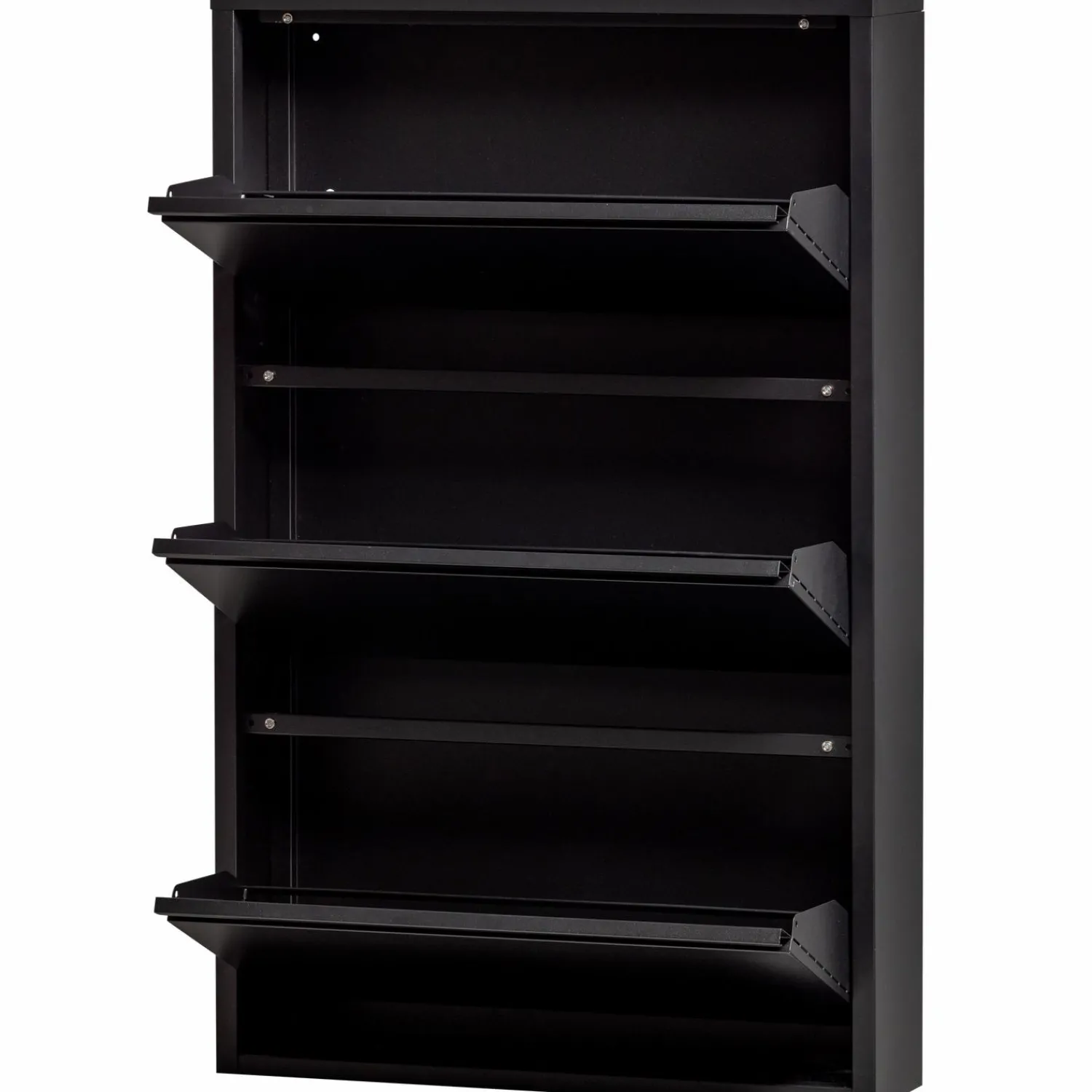 Clearance WOOOD Sabine 3-vaks schoenenkast metaal Zwart