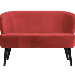 Clearance WOOOD Sara bankje velvet Framboos