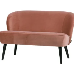 Online WOOOD Sara bankje velvet oud Roze