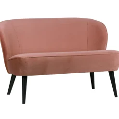 Online WOOOD Sara bankje velvet oud Roze