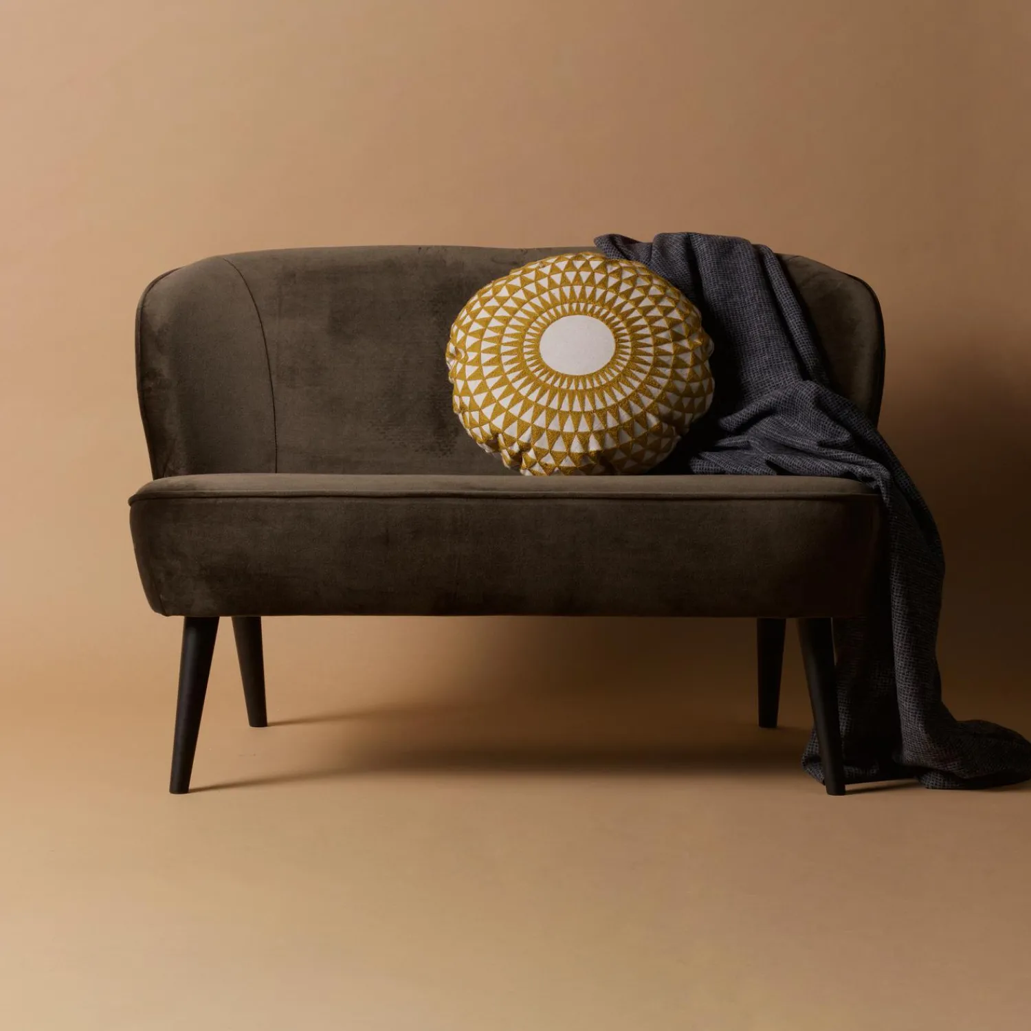 Clearance WOOOD Sara bankje velvet warm Groen