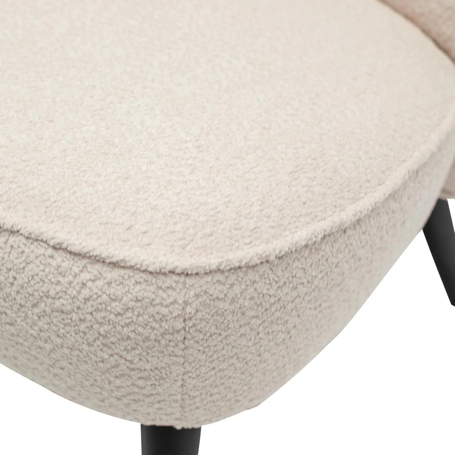 Best WOOOD Sara fauteuil bouclé crème