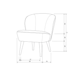 WOOOD Sara fauteuil structure velvet cognac