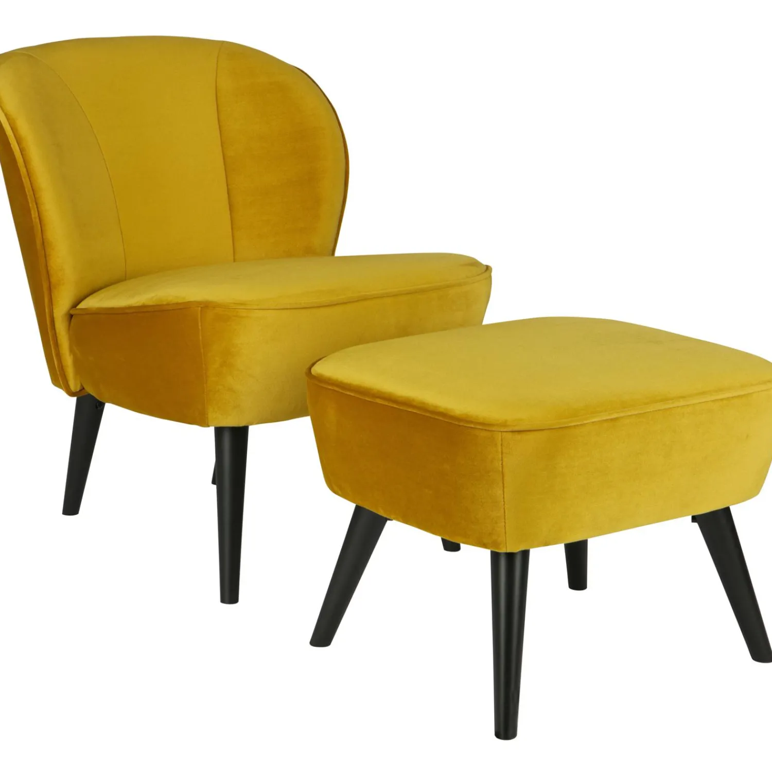 New WOOOD Sara fauteuil velvet Oker