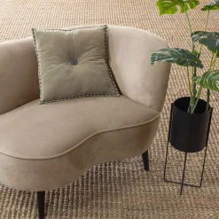 Discount WOOOD Sara lounge fauteuil rechts velvet Khaki
