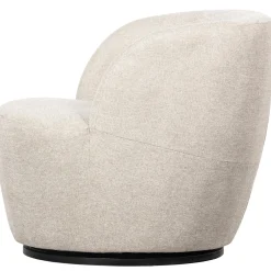 Best WOOOD Serra draaifauteuil geweven stof Off white