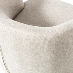 Best WOOOD Serra draaifauteuil geweven stof Off white