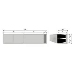 Discount WOOOD Settle Down tv meubel 200 cm grenen dust
