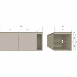 WOOOD Settle Down tv meubel/bankje 108 cm met zitkussen Dust