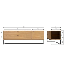 Sale WOOOD Silas tv meubel 180 cm decor Eiken