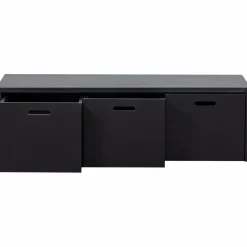 New WOOOD Silke kistbank met lades grenen diepzwart