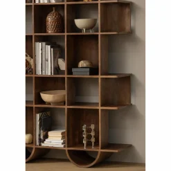 Hot WOOOD Sinne boekenkast hout walnoot 180x130 cm
