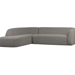 Best WOOOD Sloping hoekbank links Grijs melange