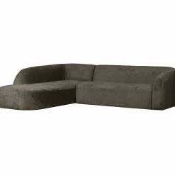 Online WOOOD Sloping hoekbank links structure velvet Frost