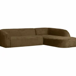 Outlet WOOOD Sloping hoekbank rechts structure velvet Brass