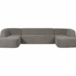 Clearance WOOOD Sloping U-vorm bank Grijs melange