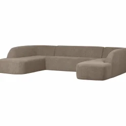 Clearance WOOOD Sloping U-vorm bank Lichtbruin melange
