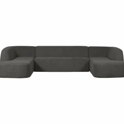 WOOOD Sloping U-vorm bank melangegrijs/zwart Grijs/zwart melange