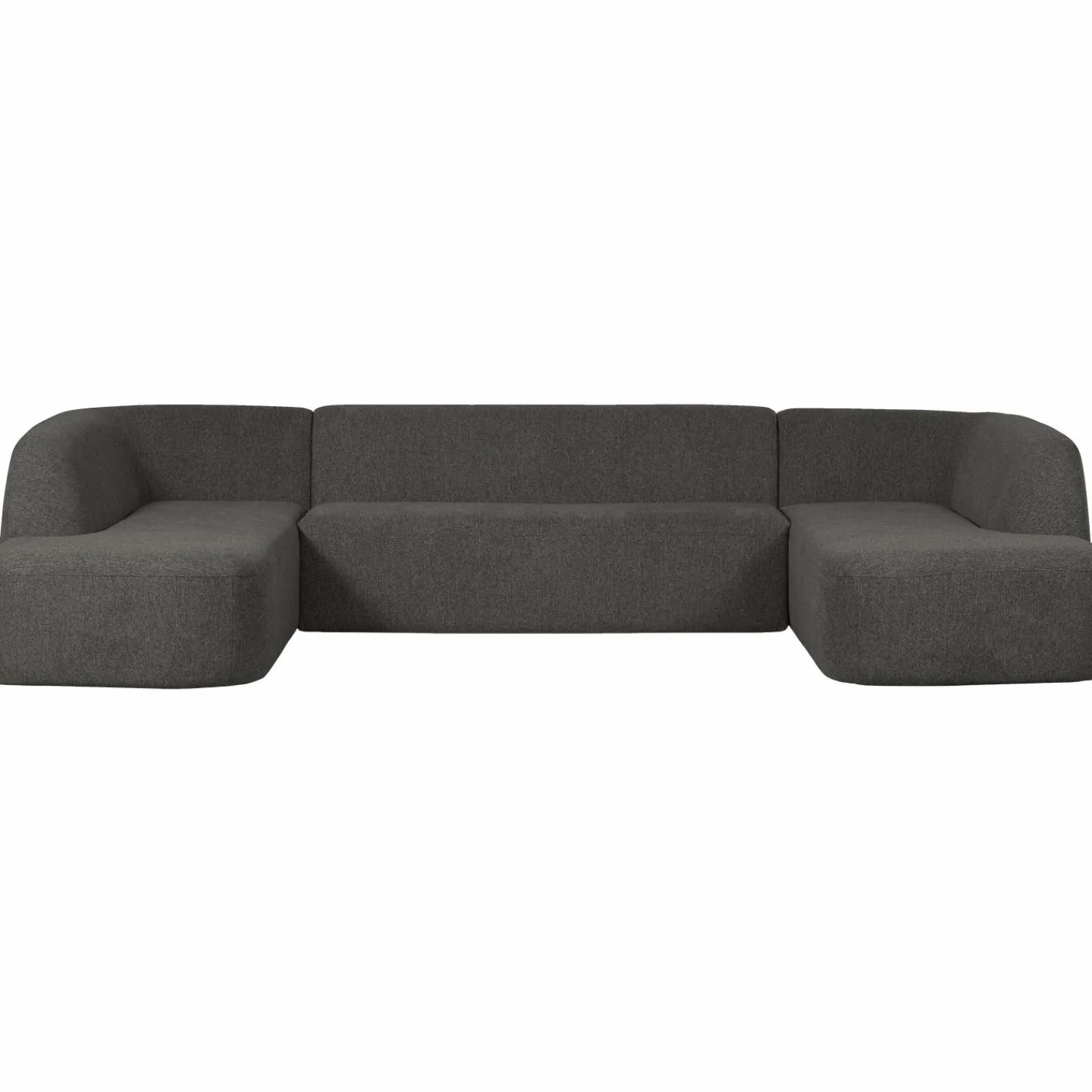 WOOOD Sloping U-vorm bank melangegrijs/zwart Grijs/zwart melange