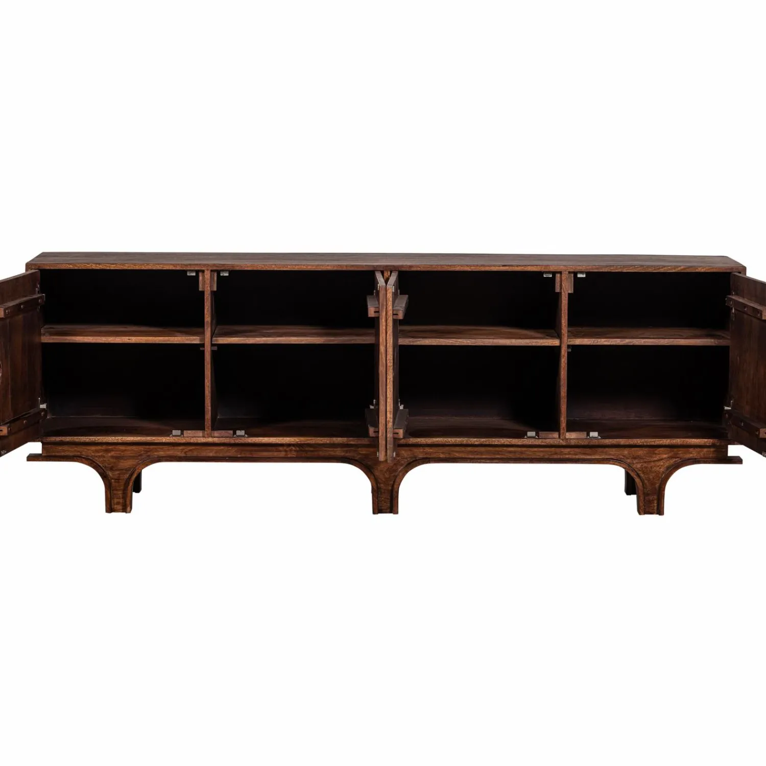 WOOOD Staes dressoir 4-deurs mango hout walnoot