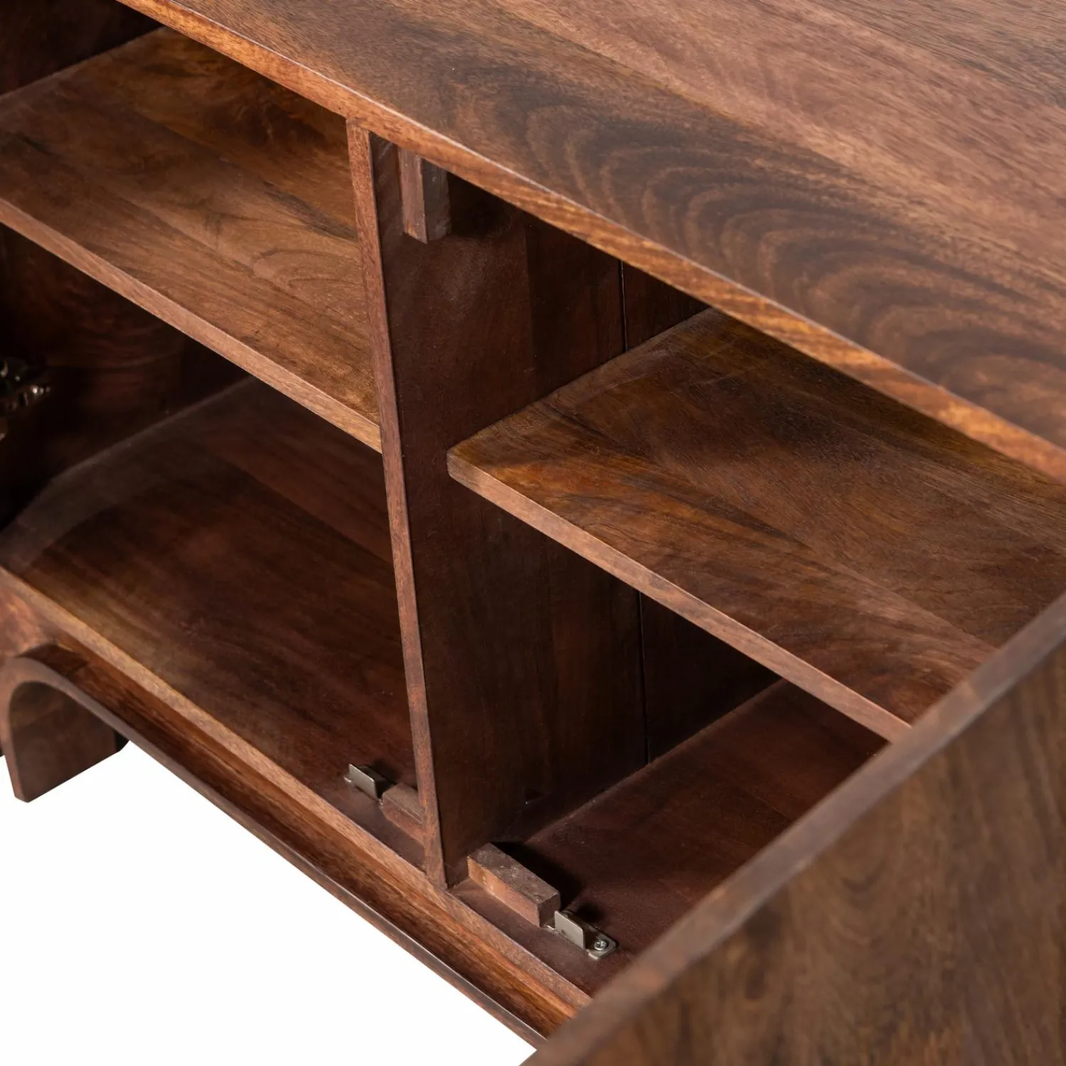 WOOOD Staes dressoir 4-deurs mango hout walnoot
