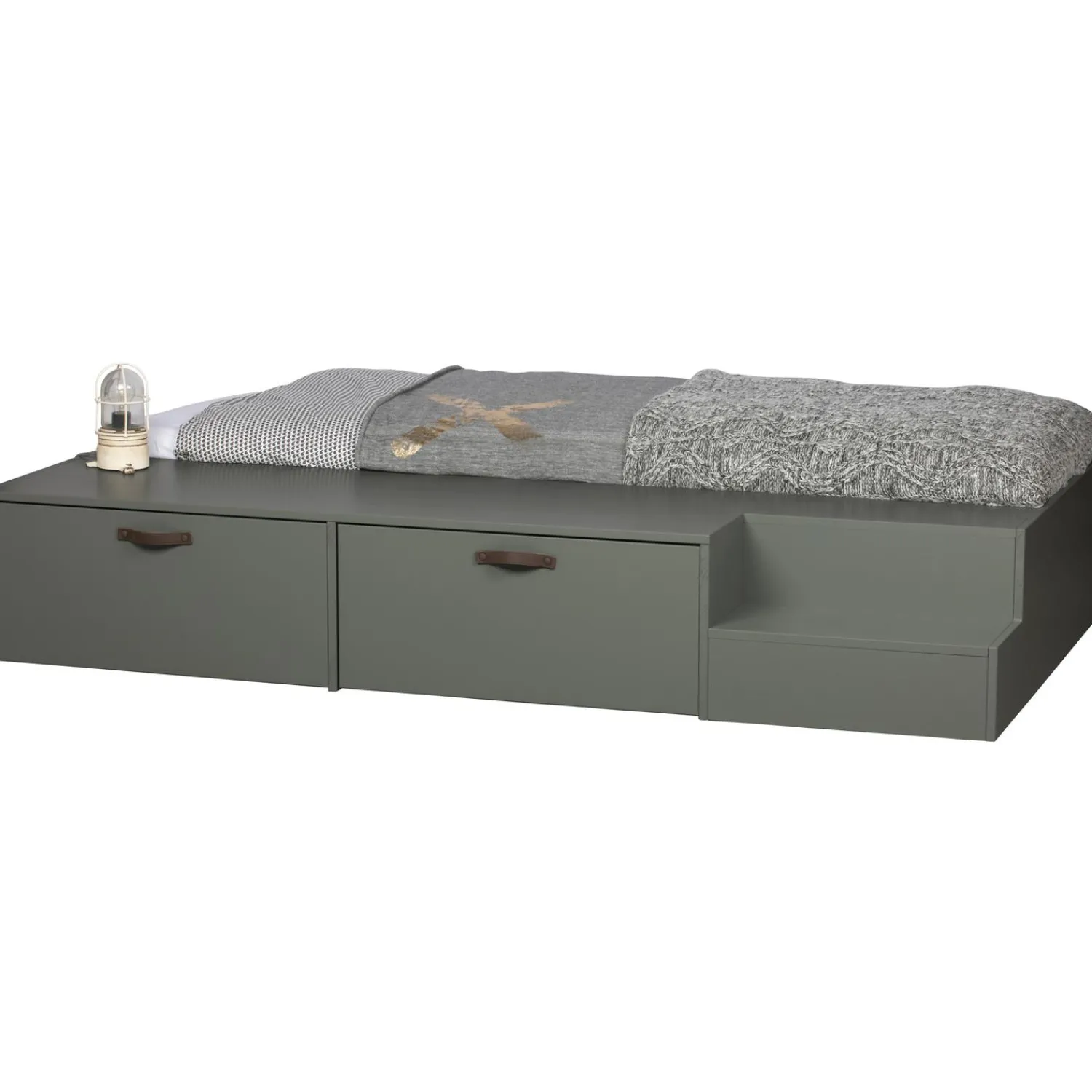 Sale WOOOD Stage bed + lades grenen soap 80x200 cm excl. lattenbodem