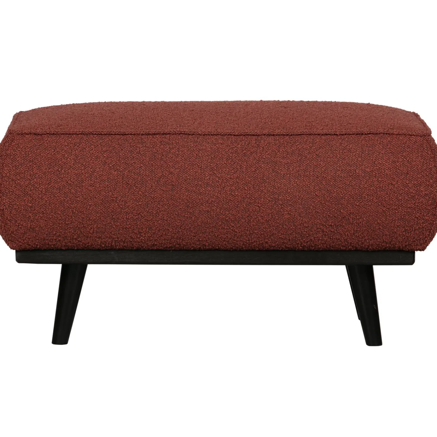 Best WOOOD Statement hocker bouclé kastanje Kastanjebruin