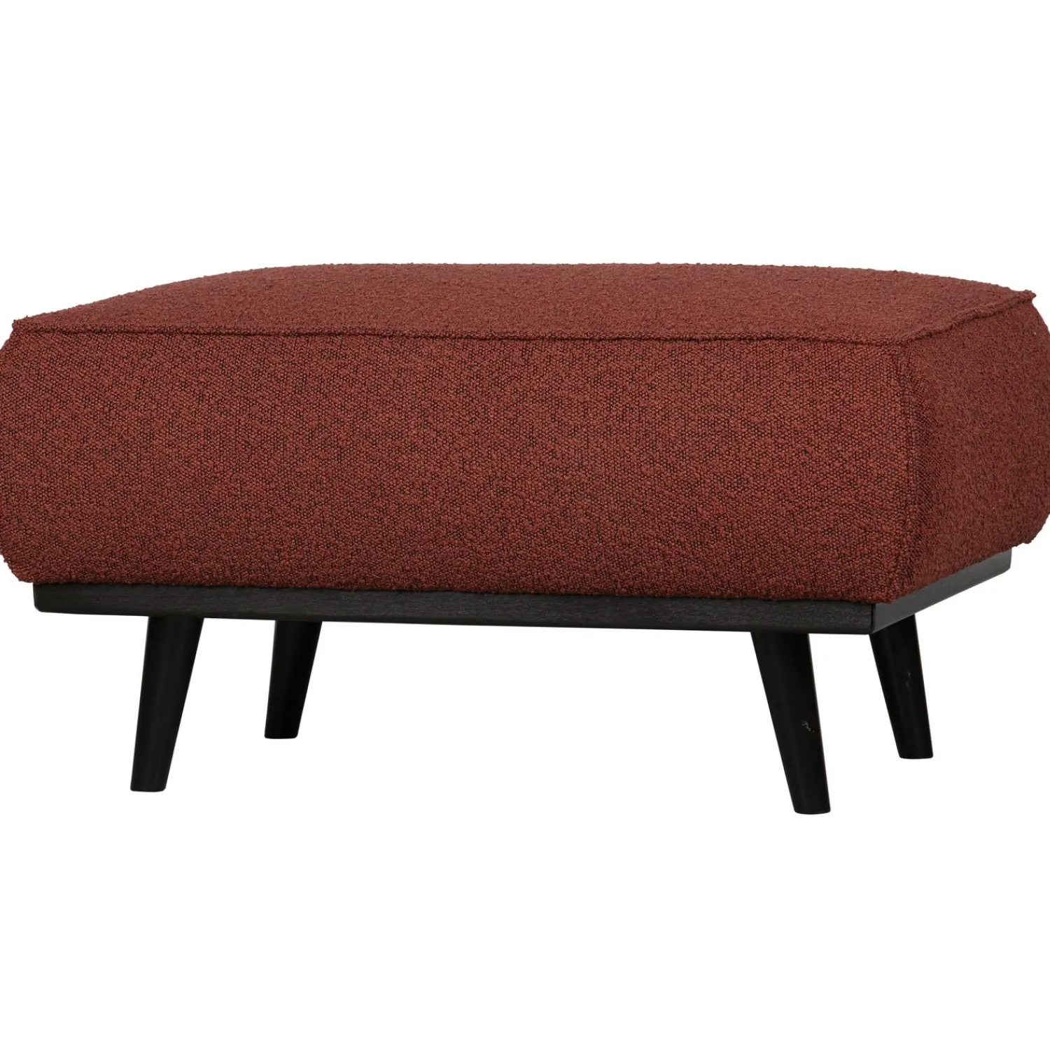 Best WOOOD Statement hocker bouclé kastanje Kastanjebruin