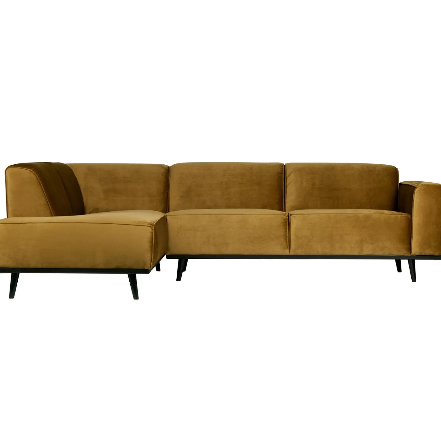 Outlet WOOOD Statement hoekbank links velvet Honinggeel
