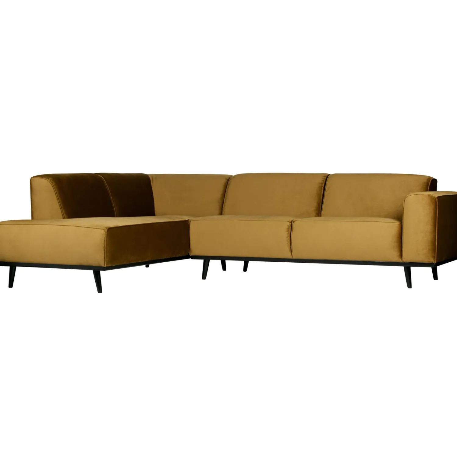 Outlet WOOOD Statement hoekbank links velvet Honinggeel