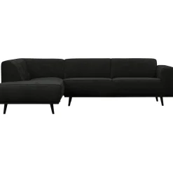 Outlet WOOOD Statement hoekbank links ribstof grafiet Grafietgrijs