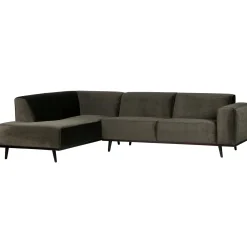 Outlet WOOOD Statement hoekbank links velvet Warm groen