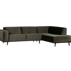 WOOOD Statement hoekbank rechts velvet Warm groen