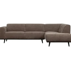 Discount WOOOD Statement hoekbank rechts ribstof Taupe