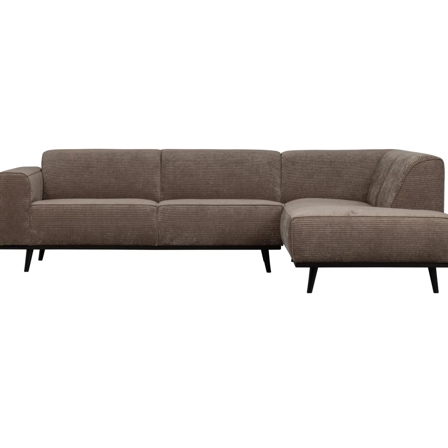 Discount WOOOD Statement hoekbank rechts ribstof Taupe