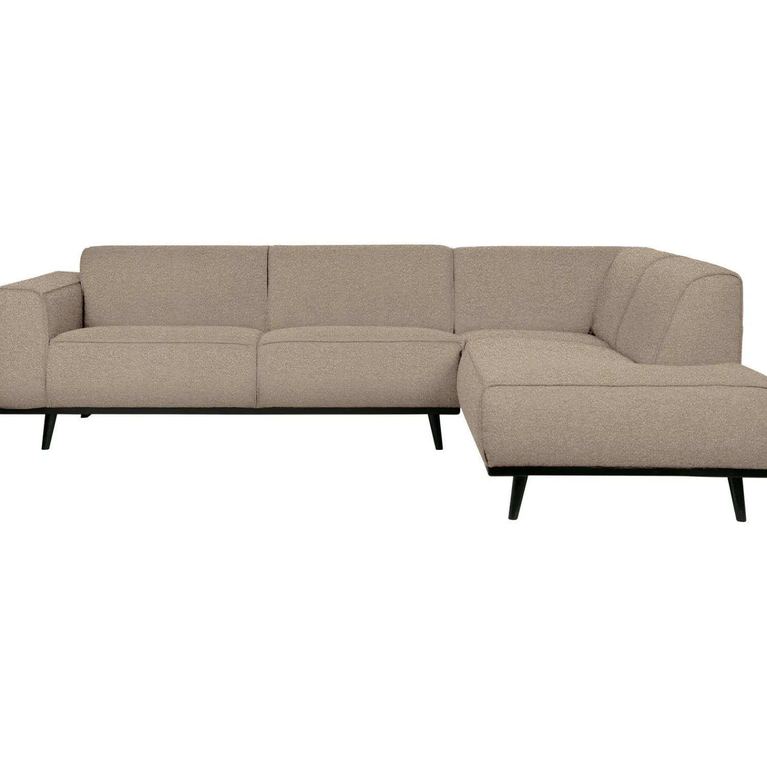 Best WOOOD Statement hoekbank rechts bouclé Beige