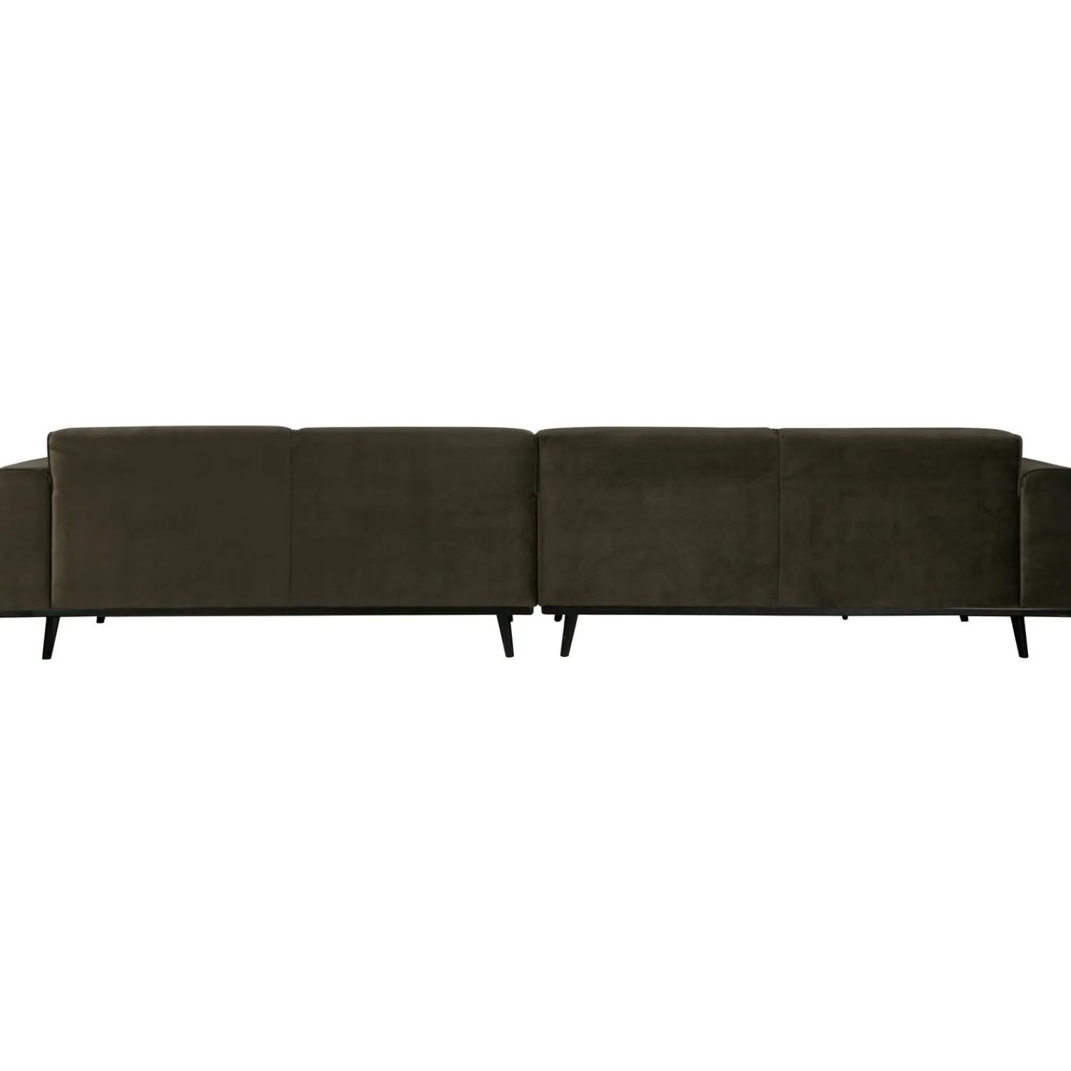 Best WOOOD Statement XL 4-zits bank 372 cm velvet Warm groen