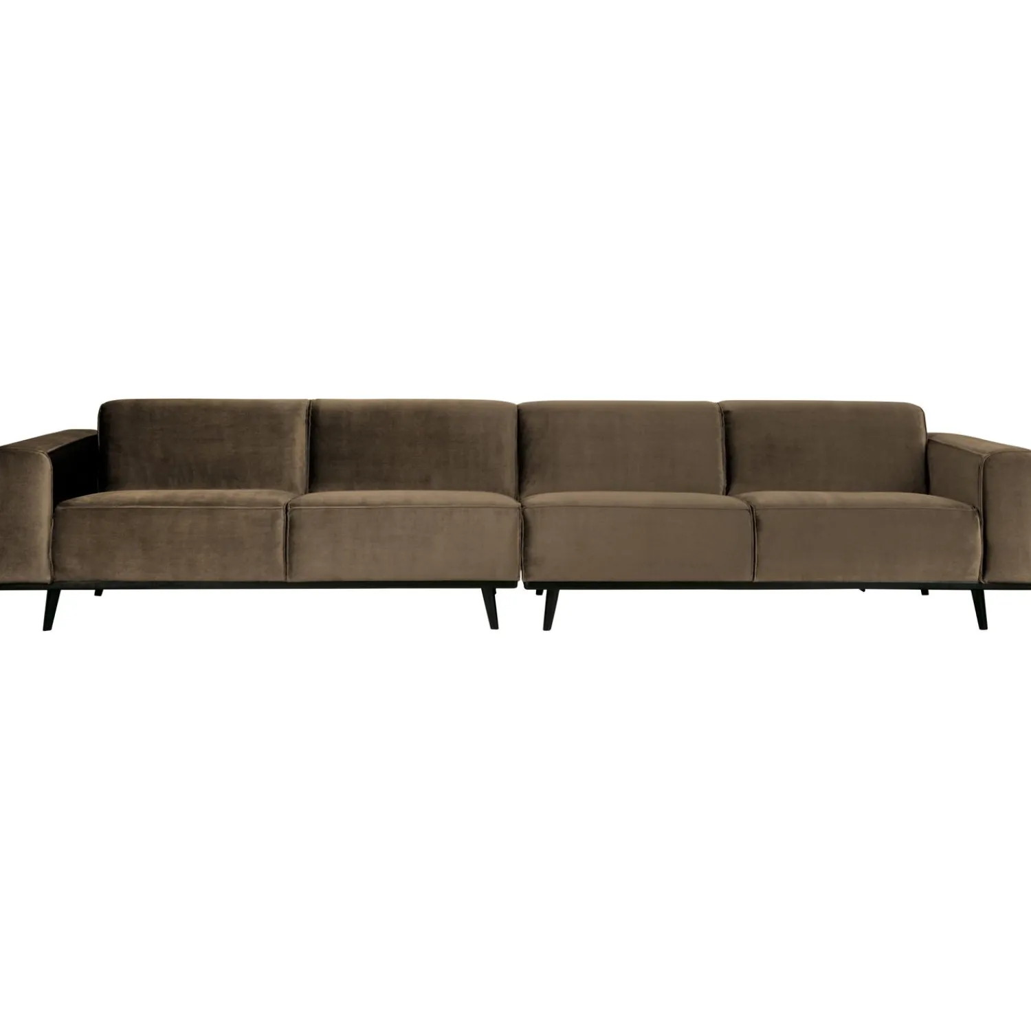 Hot WOOOD Statement XL 4-zits bank 372 cm velvet Taupe