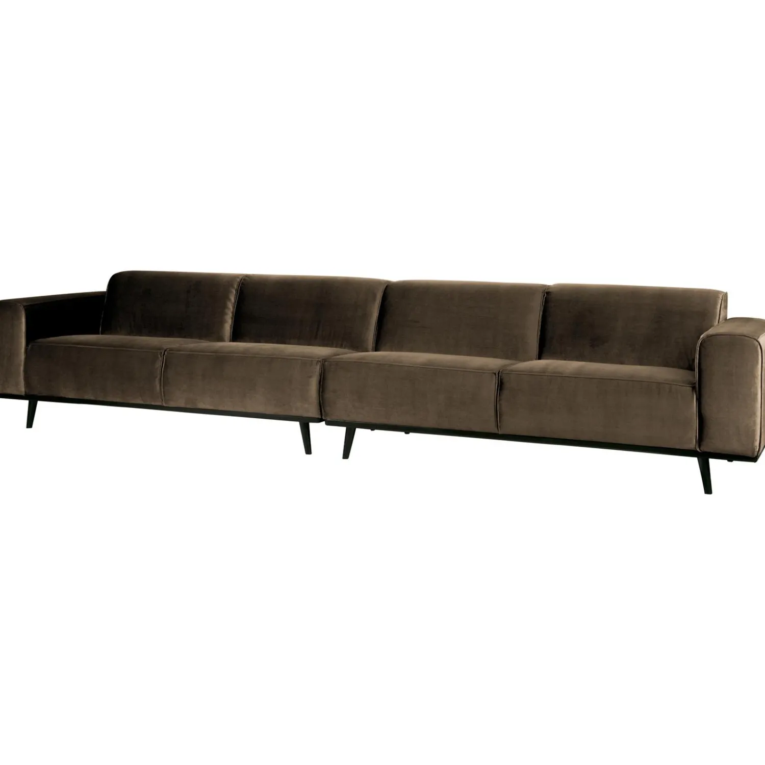 Hot WOOOD Statement XL 4-zits bank 372 cm velvet Taupe