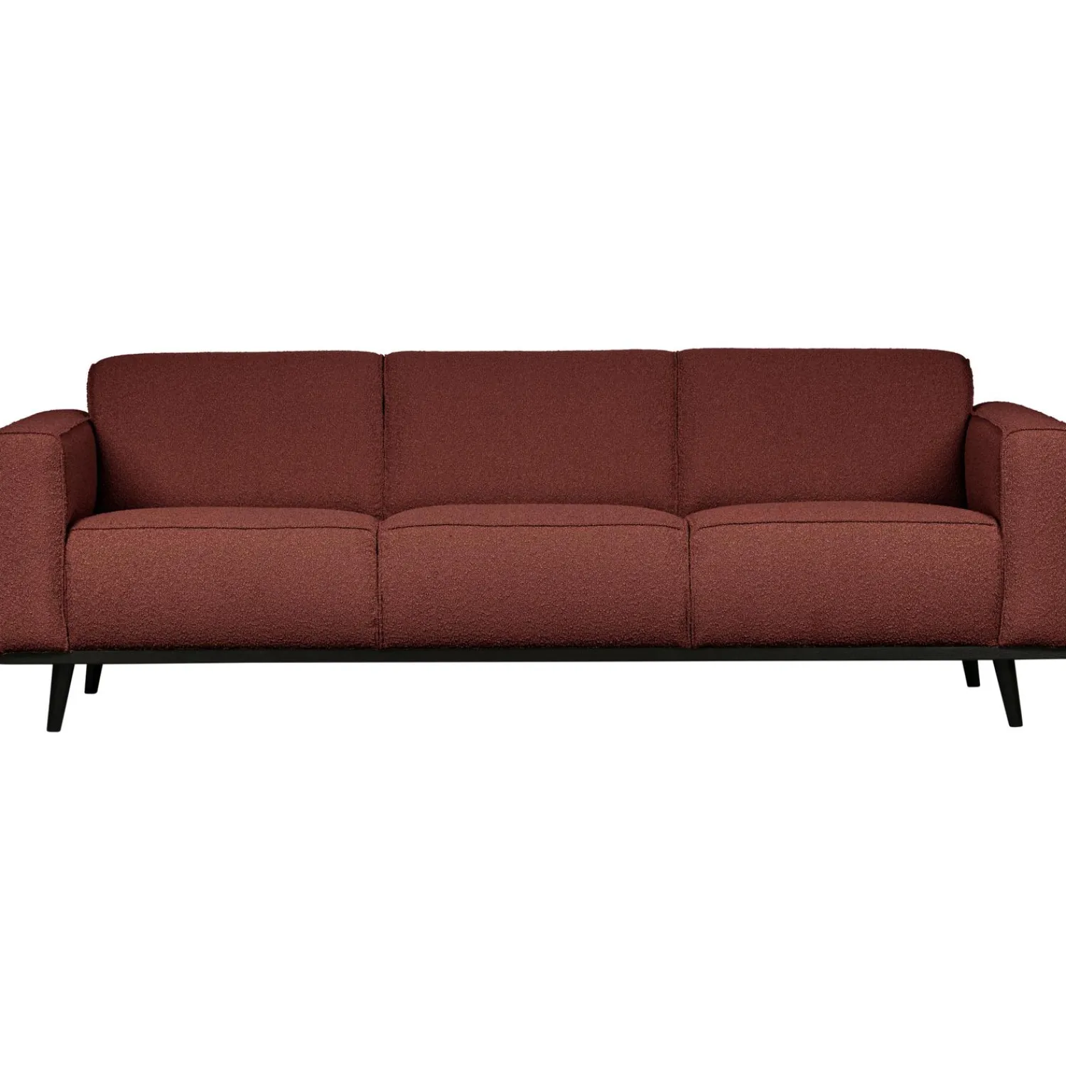 WOOOD Statement 3-zits bank 230 cm bouclé kastanje Kastanjebruin