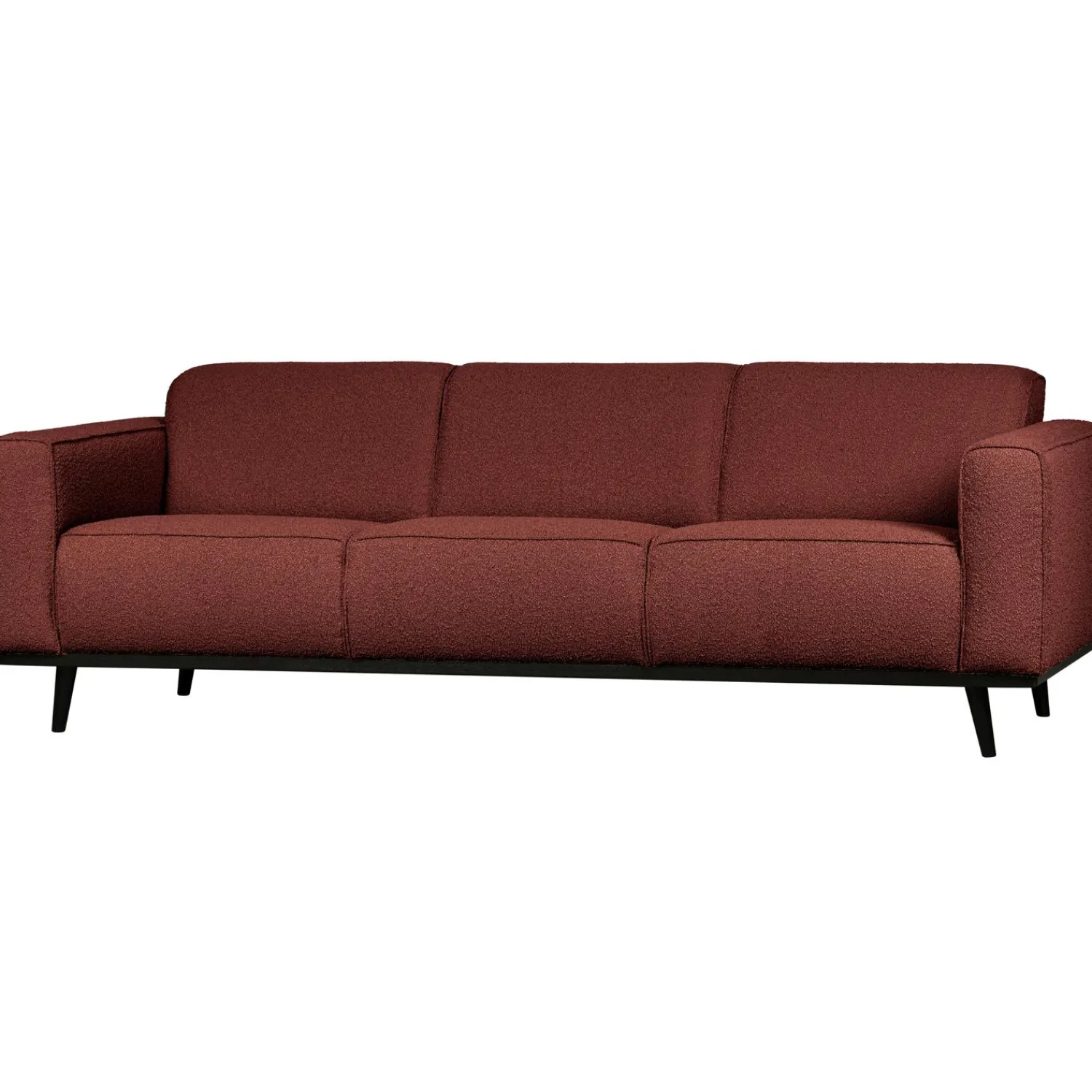 WOOOD Statement 3-zits bank 230 cm bouclé kastanje Kastanjebruin