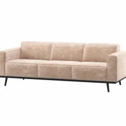 Clearance WOOOD Statement 3-zits bank 230 cm chenille velvet Naturel