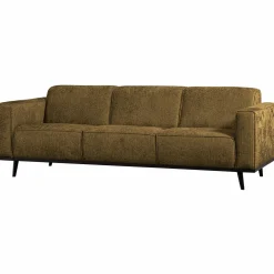 Online WOOOD Statement 3-zits bank 230 cm structure velvet Brass