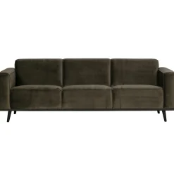 WOOOD Statement 3-zits bank 230 cm velvet Warm groen