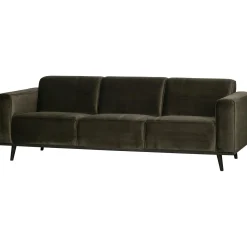 WOOOD Statement 3-zits bank 230 cm velvet Warm groen
